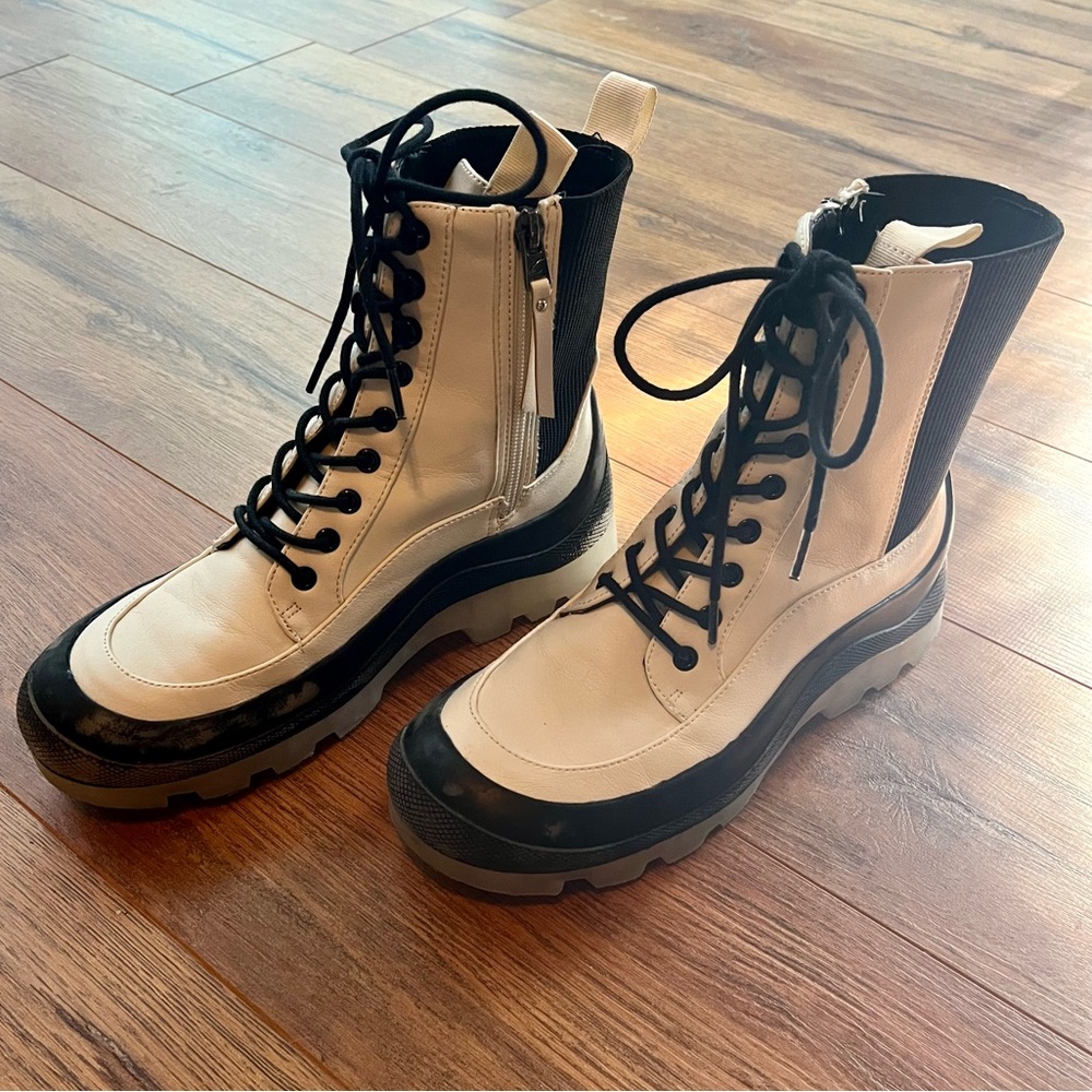 White and Black Women's Boots